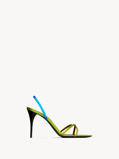 SAINT LAURENT JUSTIFY SLINGBACK SANDALS IN SATIN CREPE