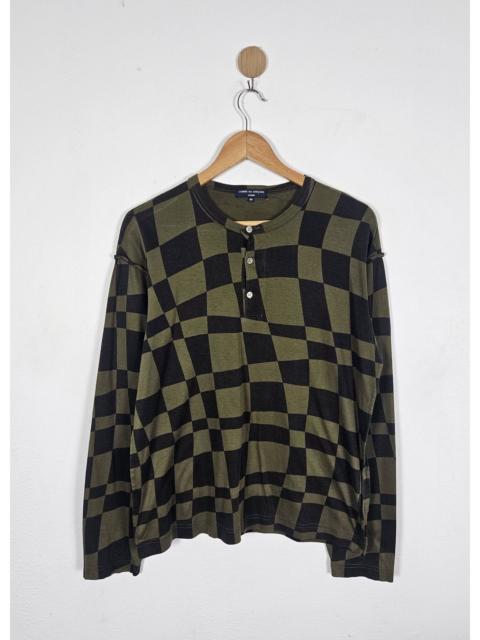 Comme des Garçons Homme Comme des Garcons Homme checkerboard distorted henley shirt