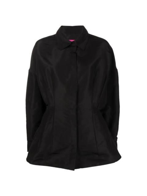 Valentino Valentino Garavani Gathered-Detail Faille Shirt Jacket