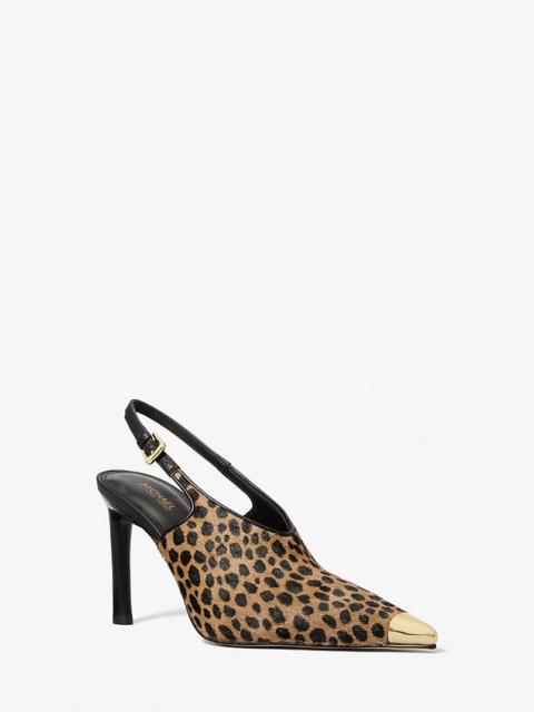 MICHAEL KORS Kasia Cheetah Print Calf Hair Slingback Pump
