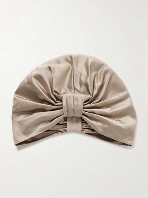 Sasha gathered duchesse-satin hair wrap Taupe
