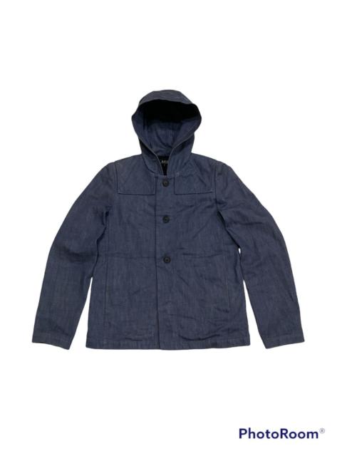 A.P.C. APC WAX DENIM HOODIE JACKET MADE IN JAPAN
