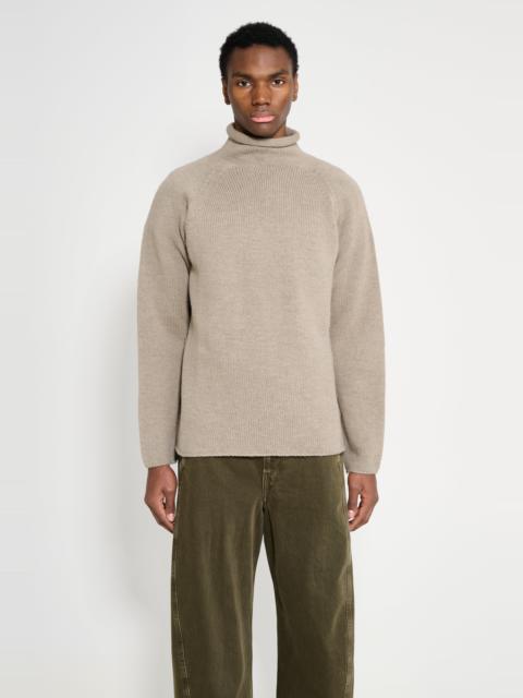 MARGARET HOWELL MARGARET HOWELL MHL ROLLED EDGE ROLL NECK DRY MERINO TAUPE