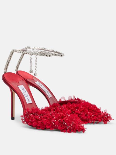 JIMMY CHOO Saeda 100 embellished mesh pumps