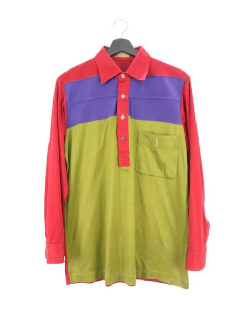 SAINT LAURENT Vtg. Yves Saint Laurent Paris YSL Retro Multicolor L/S Shirt
