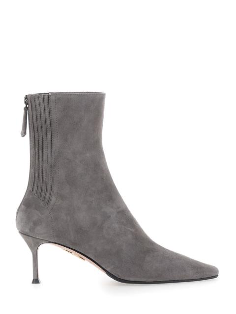 AQUAZZURA Aquazzura Women 'Saint Honore' Gray Ankle Boots With High Stiletto Heel In Suede For Women
