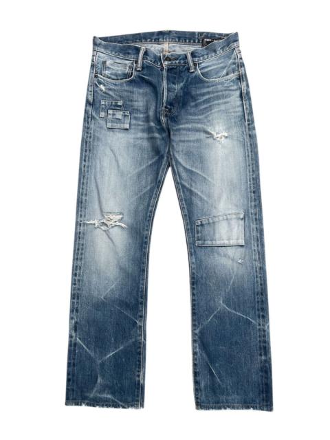 Other Designers Japanese Brand × KURO - Kuro Graphite Selvedge Denim Jeans - Distressed & Patchwork