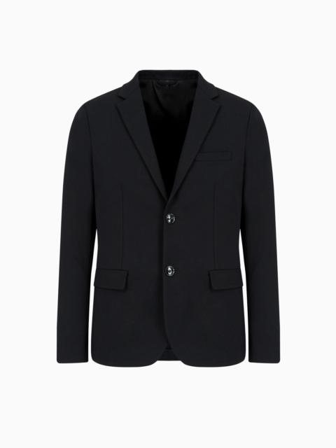 EMPORIO ARMANI Stitched-jersey single-breasted jacket