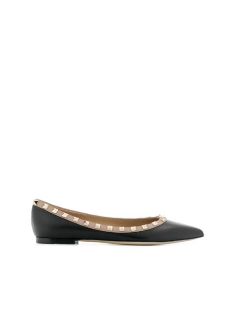 Valentino Valentino Garavani Rockstud Lace-Up Leather Ballerinas
