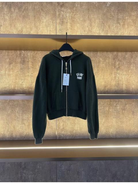 CELINE Celine zip up hoodie in cotton and cashmere