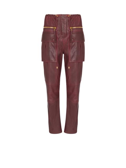 Balmain Lambskin leather cargo pants