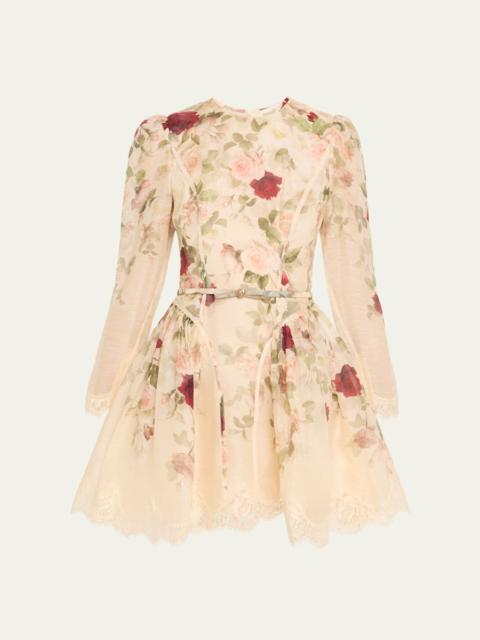 Zimmermann Floral Lace Paneled Mini Dress