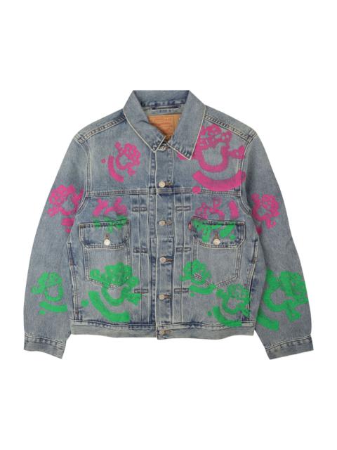 Denim Tears Bstroy Tears Type-2 Light Wash Denim Trucker Jacket 'Light Wash Pink/Green'