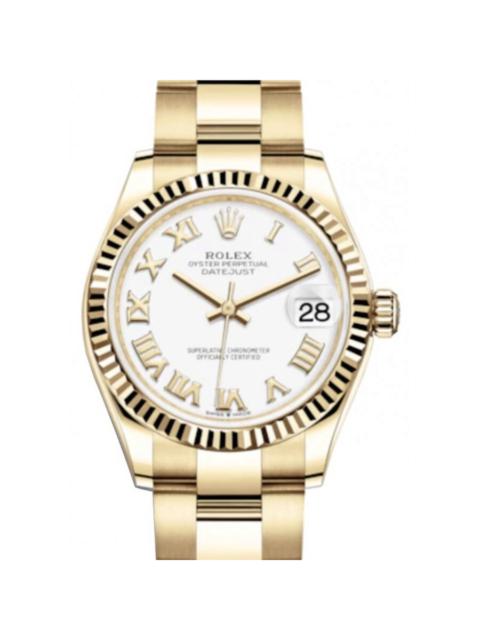 ROLEX Rolex Datejust 31 White Dial Ladies 18kt Yellow Gold Oyster Watch 278278WRO