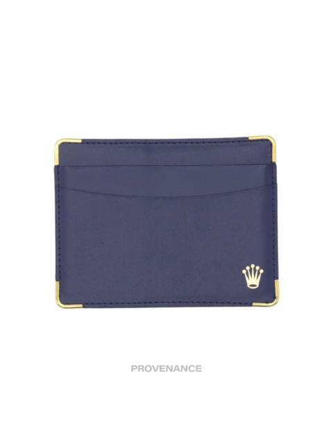 ROLEX Rolex Card Holder Wallet - Navy Blue Leather