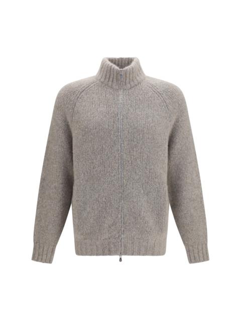 Brunello Cucinelli Brunello Cucinelli High-neck Cashmere Silk Cardigan Marmo