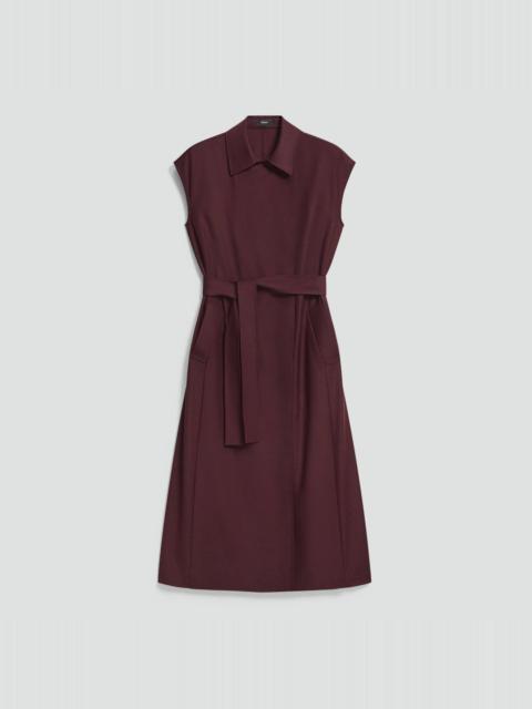 Theory Double-Breasted Belt Dress in Sleek Flannel