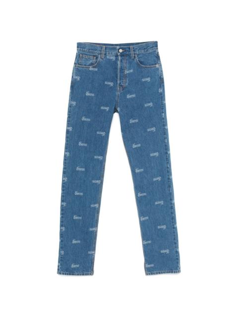 logo-print jeans