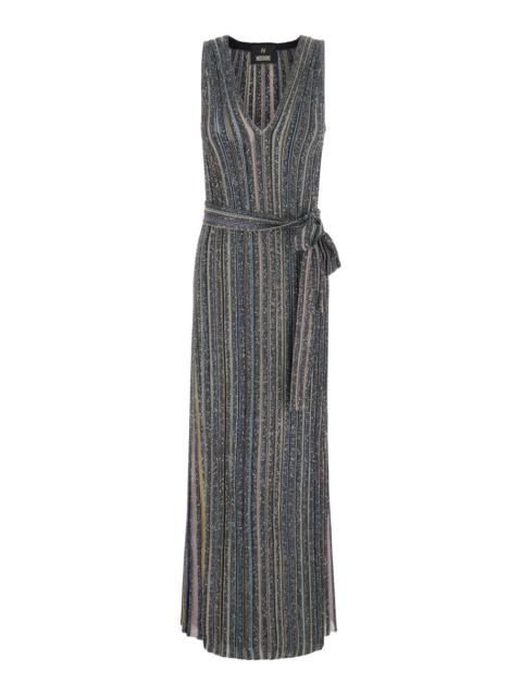 Missoni Missoni Women Multicolor Long Dress With V-Neck And All-Over Applied Sequins In Viscose For Women