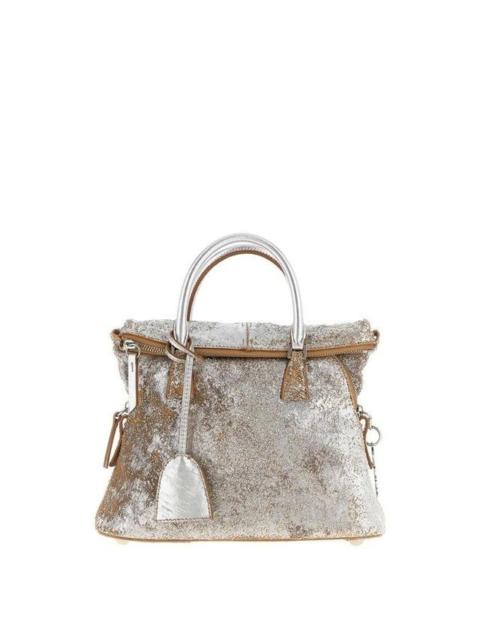 Maison Margiela MAISON MARGIELA 5AC Soft Mini Silver Leather Top Handle Bag