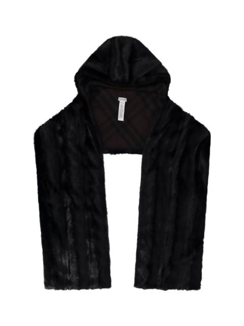 Burberry Tri Bar Check Hooded Scarf