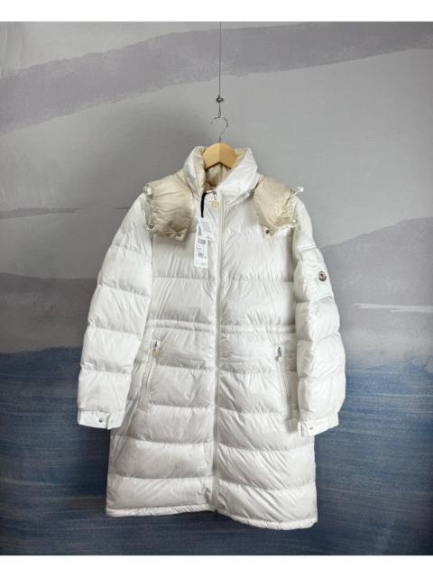 Moncler Moncler Meillon Long Down Coat with White Logo Pocket