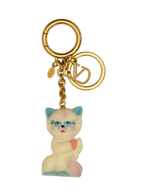 Valentino Multicolor Metal And Nylon Le Chat De La Maison Keyring