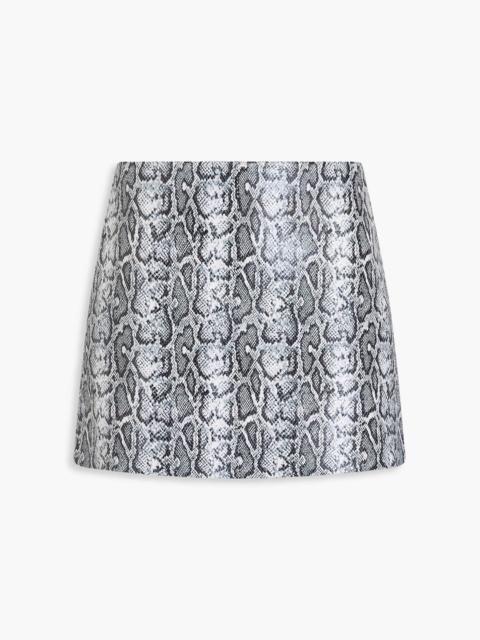 Alice + Olivia Snake-print mini skirt