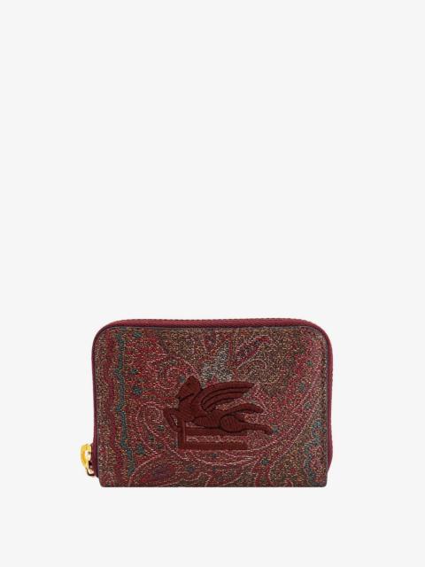 Etro Etro Paisley Fabric Card Holder With Embroidered Etro Pegaso Logo