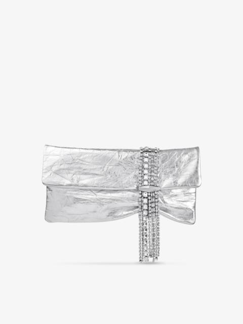 JIMMY CHOO Zandra
Silver Vintage Metallic Leather Clutch Bag