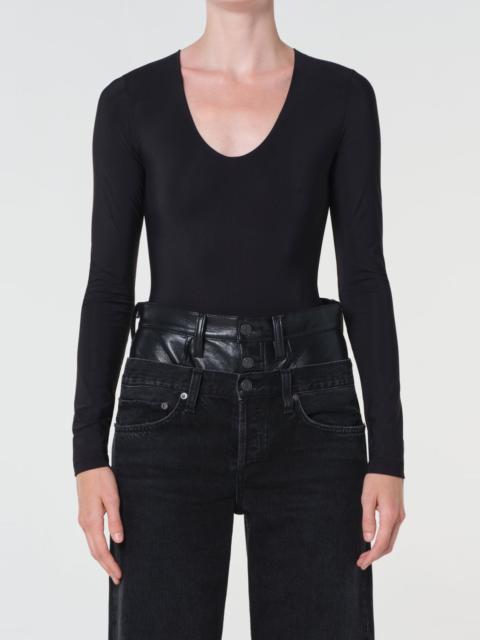 AGOLDE CLEM BODYSUIT IN BLACK