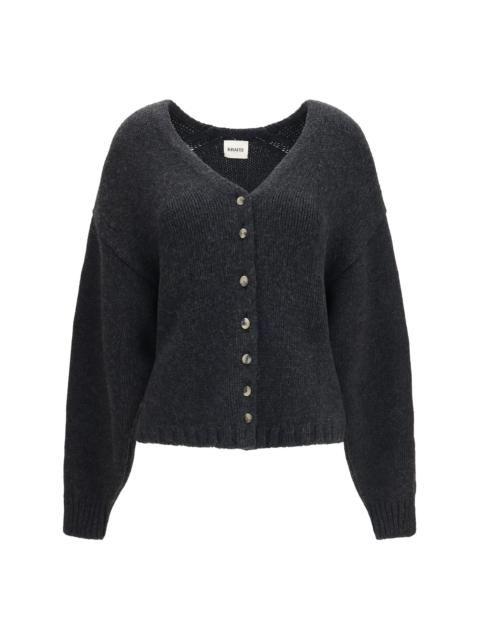 KHAITE Khaite Axel V-neck Cardigan Charcoal