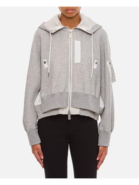sacai Sacai Women Sponge Sweat X Nylon Twill Hoodie