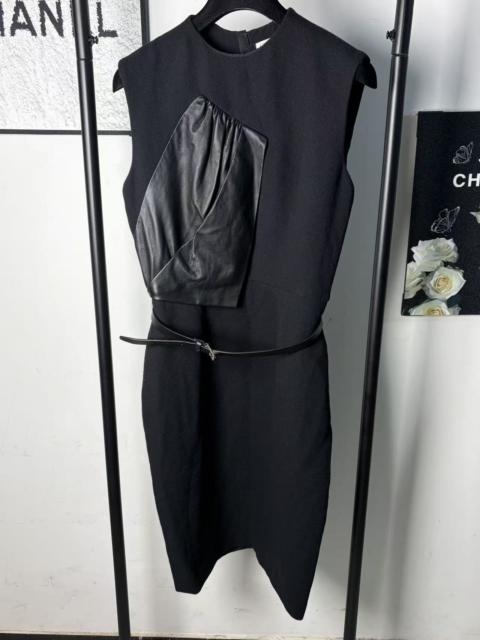 Dior Dior Wool Leather Patch Dress