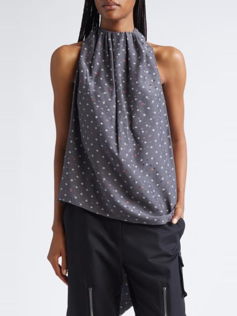 Acne Studios Acne Studios Silk Jacquard Bow Blouse in Grey at Nordstrom
