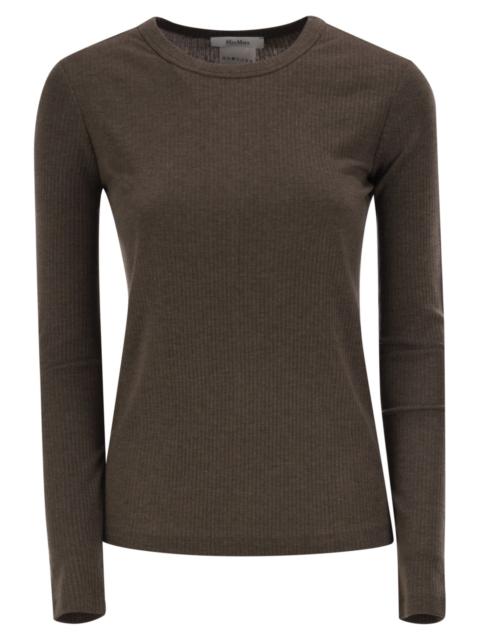 Max Mara Max Mara Women Mxmsalmone - Ribbed Lyocell And Silk T-Shirt