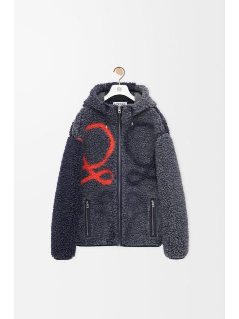 Loewe Loewe Wool Blend Hooded Jacket Navy/Orange