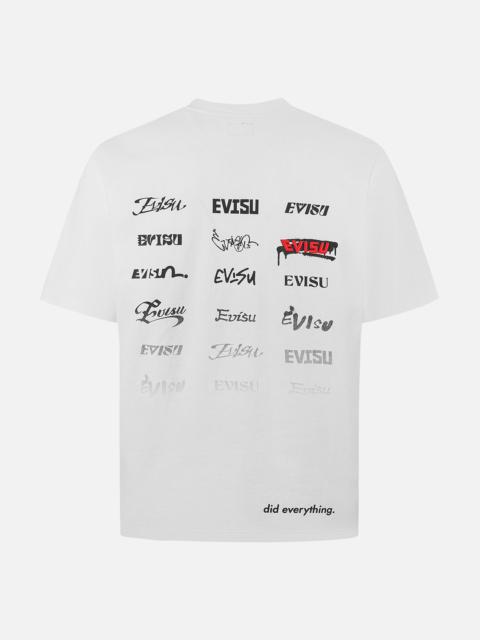 EVISU Logo and Slogan Print Regular Fit T-shirt