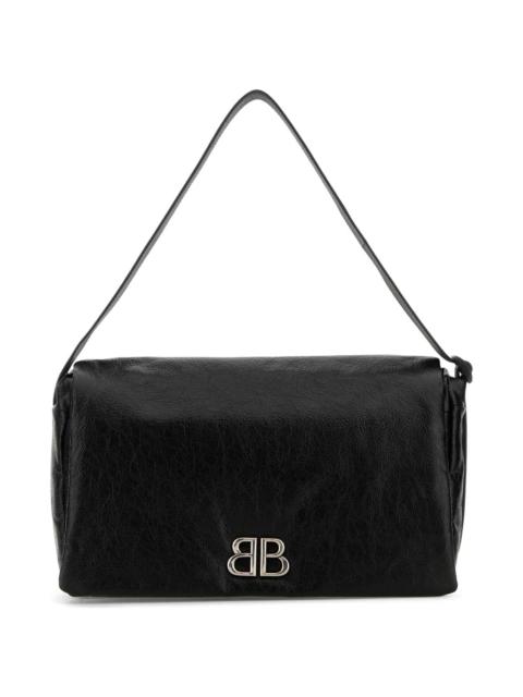 Black Leather Medium Monaco Crossbody Bag