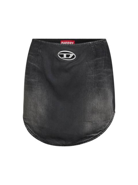 Diesel Black denim and jersey De-Vany-S miniskirt