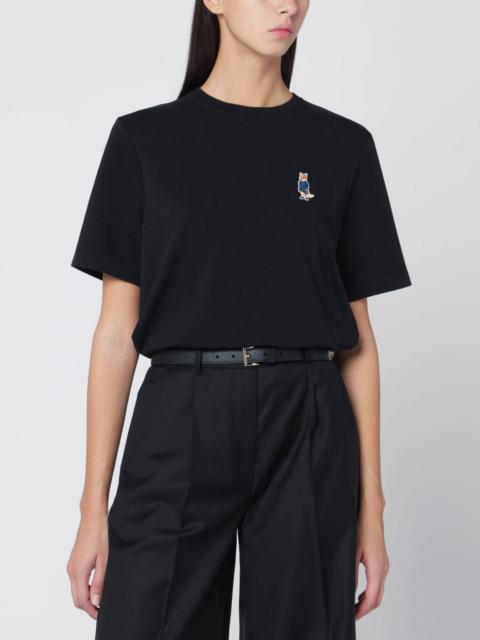 Maison Kitsuné Black T-shirt with logo patch