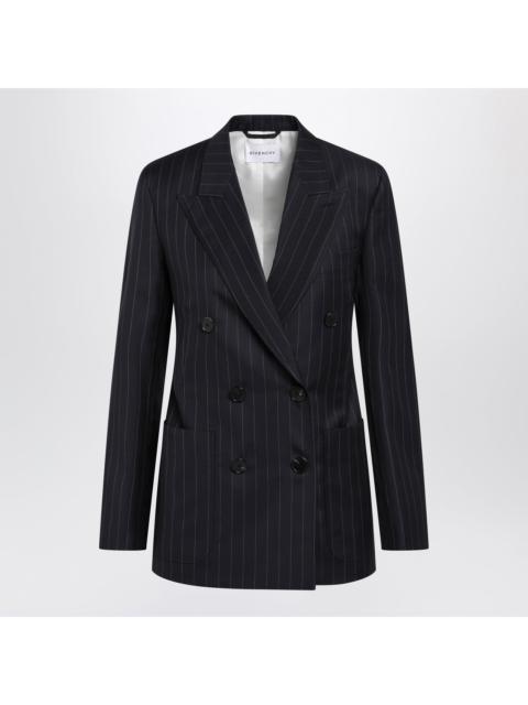 Givenchy Givenchy Double-Breasted Pinstripe Wool Jacket, Dark Navy Women