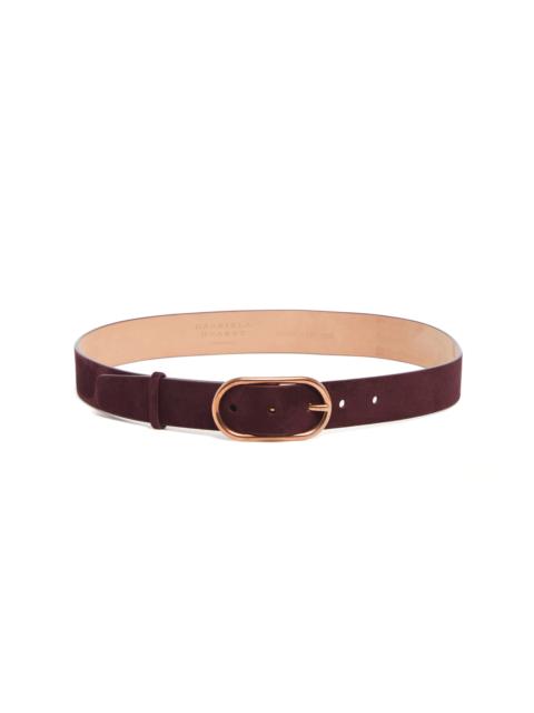 GABRIELA HEARST Link Buckle Belt in Bordeaux Suede