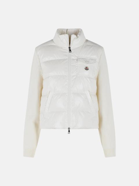 Moncler PADDED WOOL CARDIGAN WITH WHITE VIRGIN WOOL ZIP