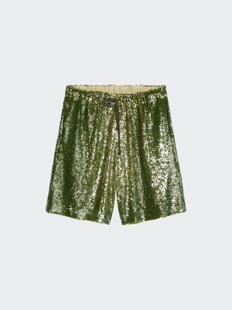 Dries Van Noten Embellished Shorts Khaki Green