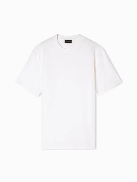 EMPORIO ARMANI JERSEY T-SHIRT WITH MATCHING INTARSIA LOGO