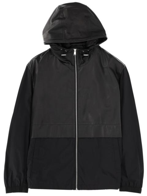 BOSS LEATHER BLEND HOODED JACKET