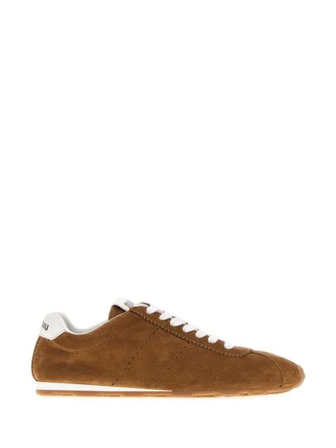 Miu Miu Miu Miu Women Camel Suede Plume Sneakers