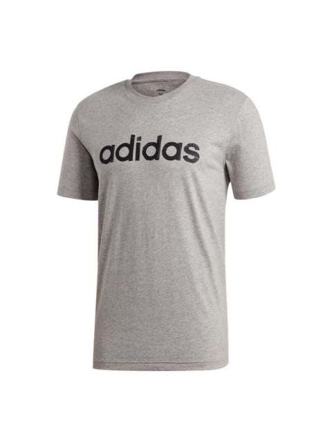 adidas Men's adidas Alphabet Logo Sports Round Neck Short Sleeve light grey T-Shirt EI4580