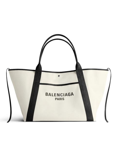 BALENCIAGA Women's Biarritz Large Tote Bag  in Beige/black